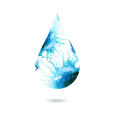 Obraz premium Abstract water droplets of watercolor. Vector illustration