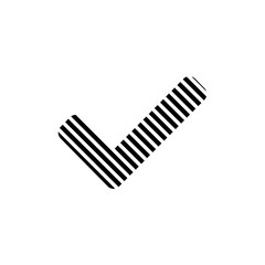 Black check mark icon. stripped Tick symbol. Check mark made out of lines. Stock vector illustration isolated on white background.