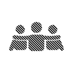 Friends icon illustration made of line isolated vector sign symbol. Stripped friends icon. Stock vector illustration isolated on white background.