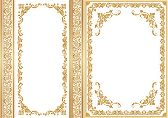 set of decorative design elements. floral frames.