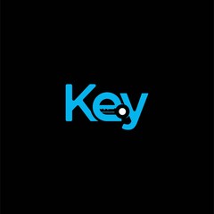 simple typography key vector logo