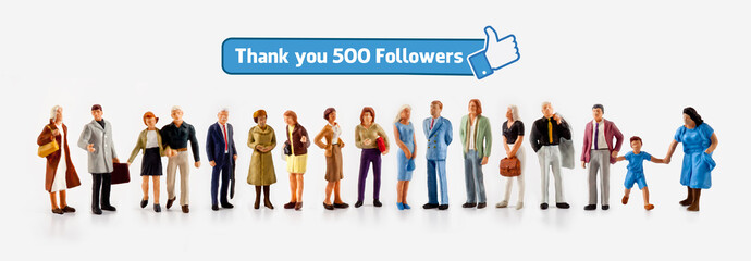 Thank you 500 followers, template for social media networks