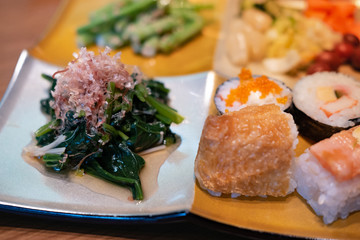 Kyoto cuisine side dish menu on the Japanese style dish