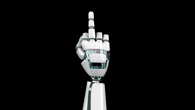 4k Video ProRes 4444 with Alpha Channel, Robot The Finger
