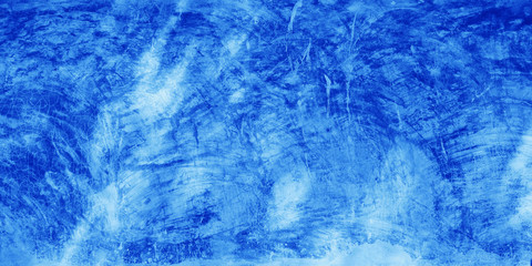 Abstract art pattern grunge blue cement or concrete wall texture background with empty space for text.