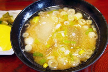 大根とネギの味噌汁(日本食)
