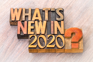 What is new in 2020 word abstract in wood type