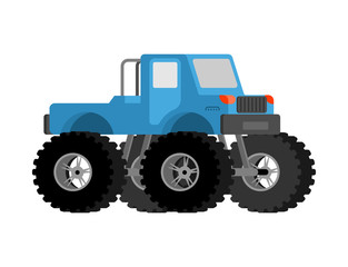 Monster Truck isolated. car on big wheels. vector illustration