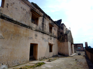 Fototapeta na wymiar Kenongo building in the Taman Sari area. Taman Sari is the site of former royal garden of the Sultanate of Yogyakarta