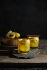 Tropical cocktail with passion fruit..