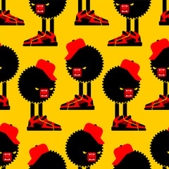 Stress Hatred face monster pattern seamless. stressful situations background. mental trauma Hater sign. Vector texture