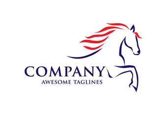 simple horse sketch racing logo template,  equestrian logo vector