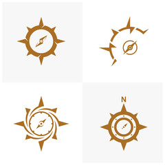 Set of Creative Compass Logo design Template vector icon illustration