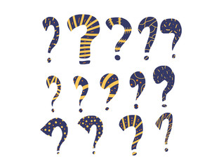 Question sign set. Vector ask mark isolated.