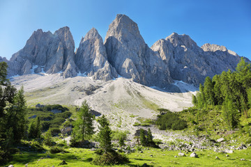 Mountain views from Adolf Munkel trail, Dolomite Alps, Italy