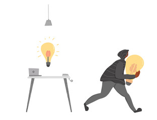 Plagiarism concept. Vector hand drawn property set