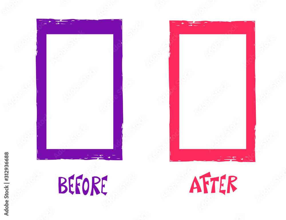 Poster before and after screen. banner with empty space.