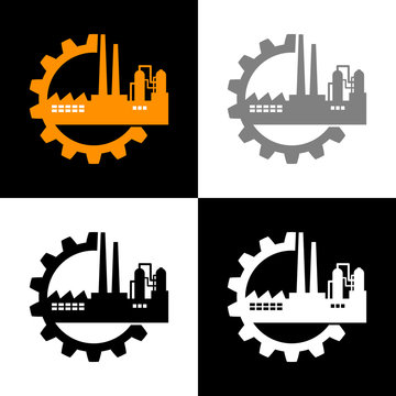 Industrial icon set, vector illustration