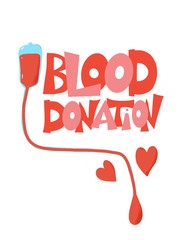 Blood donation text with decor Vector illustration