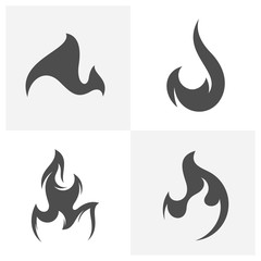 Set of Fire flames Logo design inspiration vector icons