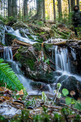 Fototapeta premium The Bohemian Forest, known in Czech as Sumava, is a low mountain range in Central Europe. They create a natural border between the Czech Republic on one side and Germany and Austria on the other.