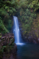 Scenic Waterfall in a Costa Rica Jungle.