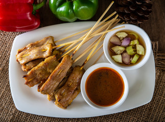 Pork Satay with Peanut Sauce