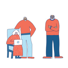 Group of old people isolated. Vector illustration.