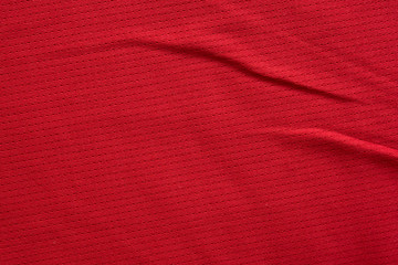 sports clothing fabric football jersey texture top view red color