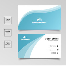 Blue creative gradient business card template design