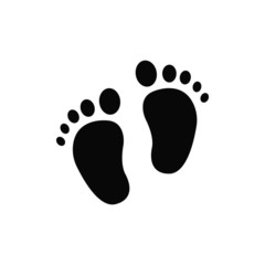 vector illustration of baby footprint isolated icon. footprint symbol vector on white background