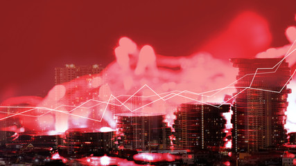 Stock market or forex trading graph and candlestick chart suitable for financial investment concept. Forex trading candlestick chart economic , ECN Digital economy.