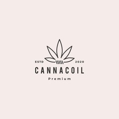 cannacoil cannabis coil logo hipster vintage retro vaping product liquid brand