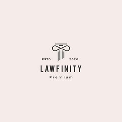 infinity law pillar logo hipster vintage retro vector icon