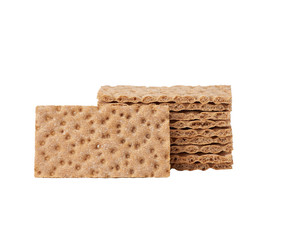 stack of rectangular snack bars isolated on a white background, close up