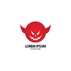 Devil logo vector icon template