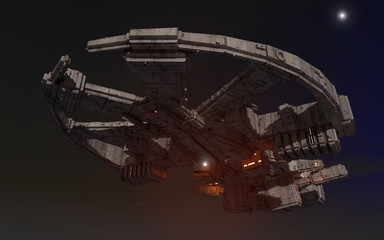 3d render.Futuristic spaceship concept illustration