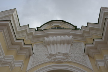 sculptures and decorative elements on the facade of buildings