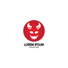 Devil logo vector icon template