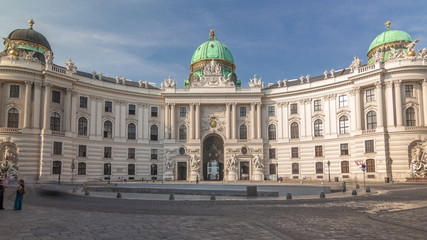 Fototapeta na wymiar Hofburg palace timelapse hyperlapse in Vienna, Austria.