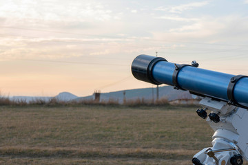 telescope observation of the sky and space bodies. astronomy training