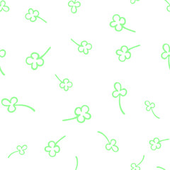 Seamless pattern with clover. The symbol of good luck. Vector background.