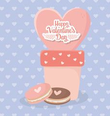 happy valentines day potted heart and cookies love