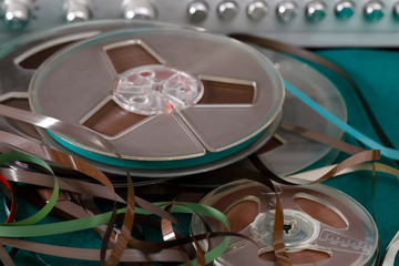 Several reel of audio tapes are here