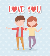 happy valentines day cute couple celebrating love