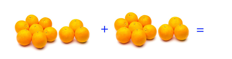 Sencillos problemas matemáticos de multiplicar con naranjas