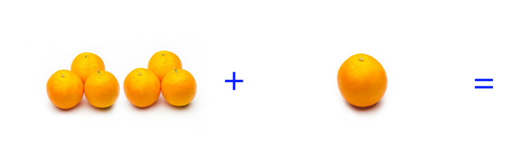 suma simple matemática, suma de naranjas, cálculo matemático sencillo