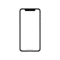 The contour model of a trendy smartphone with a blank screen for your advertising, text, filling, applications or hand holding.