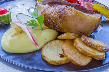 Pork with baked potato 