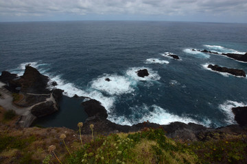along the wild coast of Madeira, Portugal